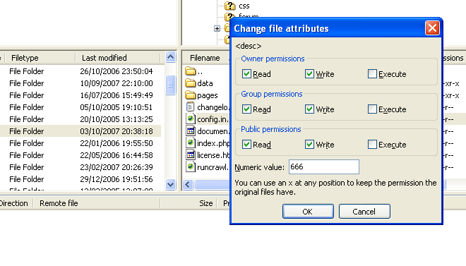 Config file permissions