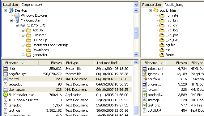 Create empty sitemap files